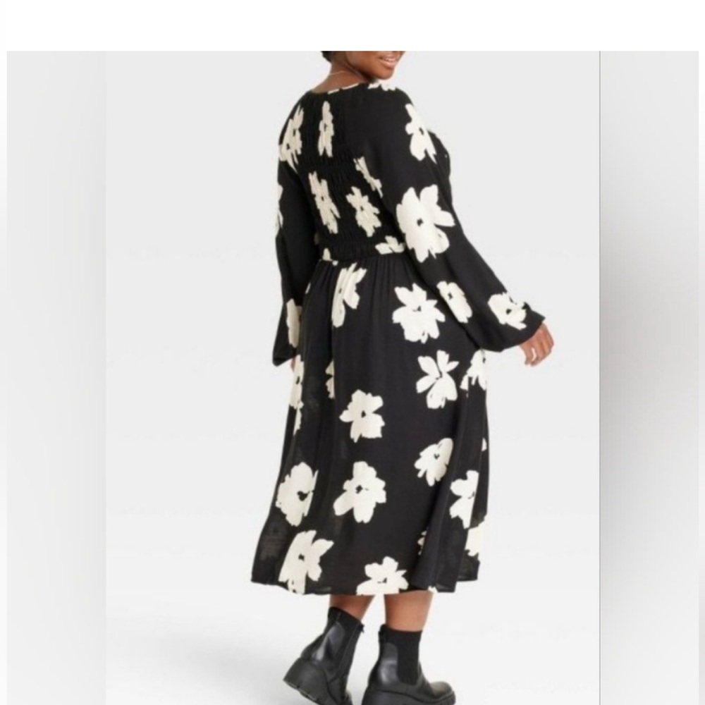 NWT black and white long sleeve dress Ava & Viv size 1x - Picture 3 of 10